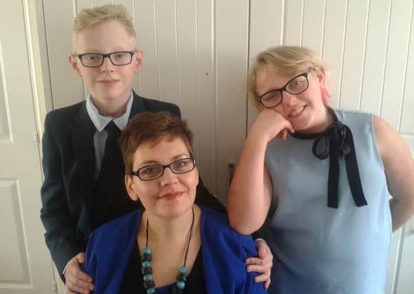 Helen Joy with son, Malachi, 12, and daughter, Eden, 11