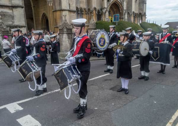 The Arundel and Littlehampton Scout district paraded through Arundel to the cathedral to hold their annual St Georges Day service