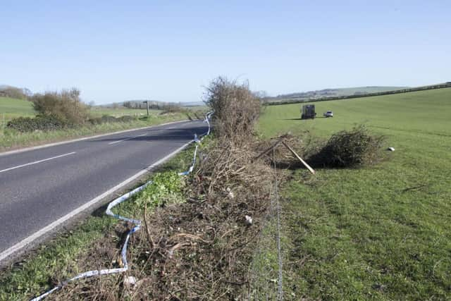 The lorry left the road at Long Furlong