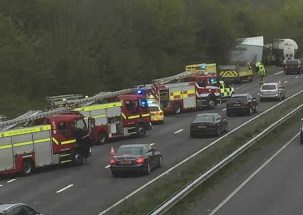 Crash on A23 at Albourne