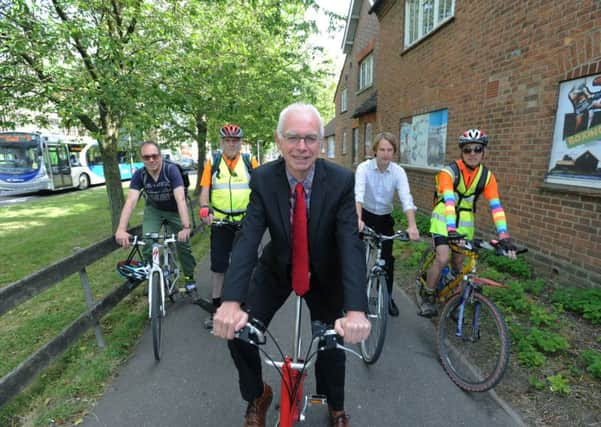 Crawley Town Centre Cycle path (Pic by Jon Rigby) SUS-150630-082722008