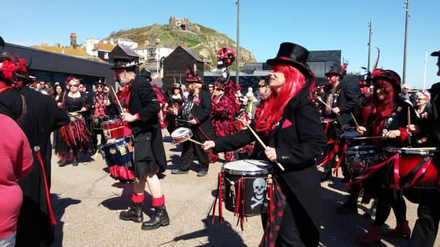 Section 5 Drummers on The Stade. Picture by Angela Gallen. SUS-160105-154911001