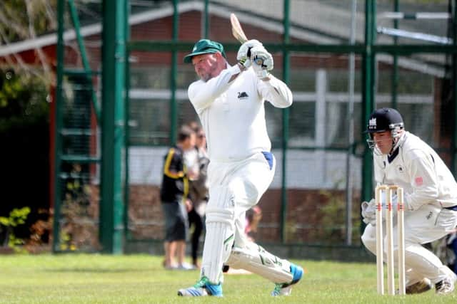 Cricket Lindfield v Roffey 30-04-16. Matt Yelverton (lindfield). Pic Steve Robards SR1612323 SUS-160205-131121001