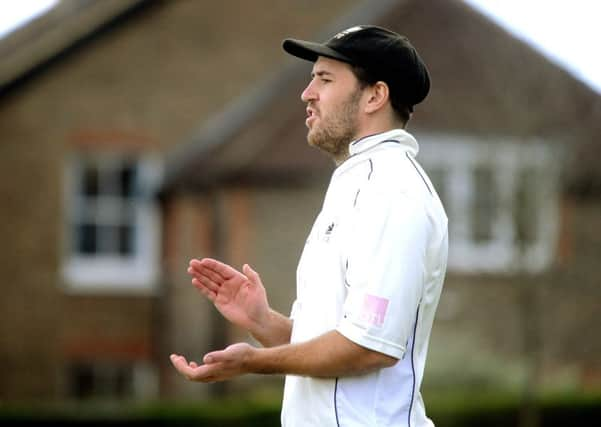 Cricket Lindfield v Roffey 30-04-16. Theo Rivers (roffey). Pic Steve Robards SR1612345 SUS-160205-131302001