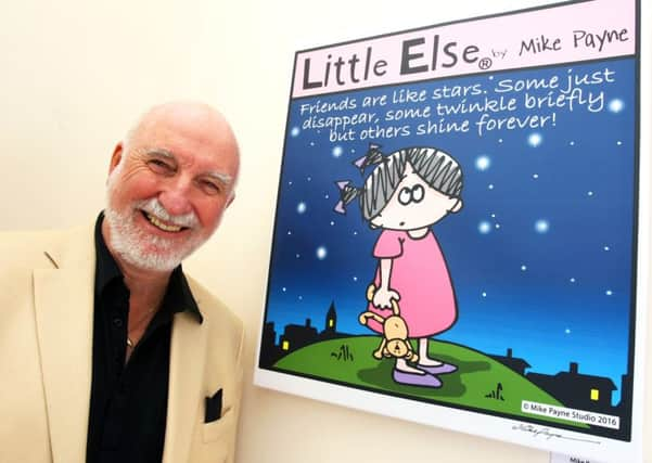 Artist Mike Payne with his unique Little Else artwork. Picture: Derek Martin DM16117981a