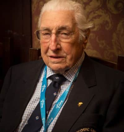 98 year old Olympian Bill Lucas who competed in the 1948 Games at a gathering in Henry's Bar ahead of starting The Olympians wave at the Bupa Westminster Mile 2015.

Photo: Neil Turner/Bupa SUS-150529-103109001