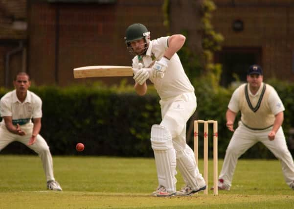 Action from Chichester v Burgess Hill at The Proiry, Jack Simpson batting. Picture by Chris Hatton SUS-160516-131459001