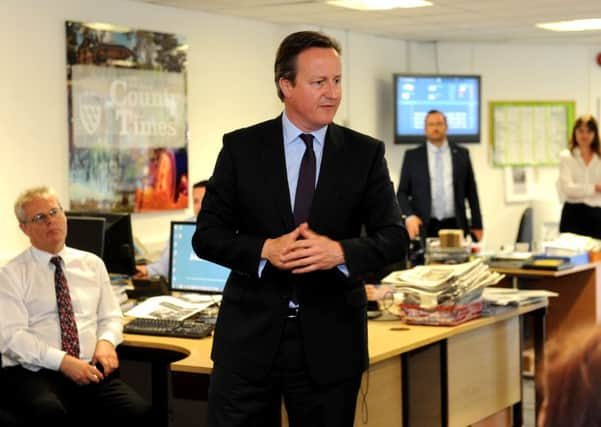 Prime Minister David Cameron visits the County Times Office. Pic Steve Robards  SR1616670 SUS-160613-150717001