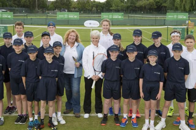 West Worthing Tennis Club is transformed into Wimbledon for the day. Judy Murray and Charlie Dimmock were there to help with the transformation.