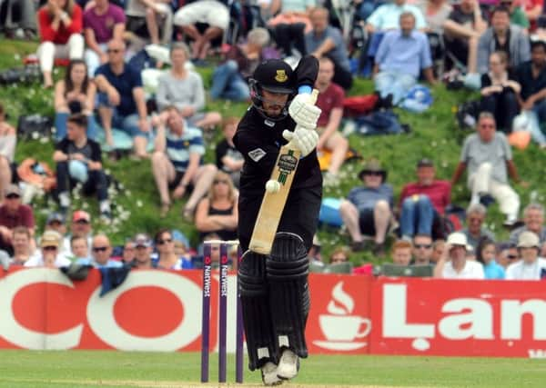 Will Beer in action against Surrey at last year's Arundel Festival of Cricket