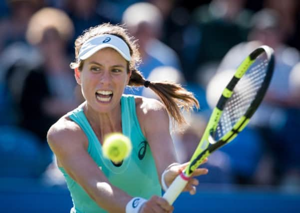 Johanna Konta on her way to victory against Leisa Tsurenko - picture Edward Thomas