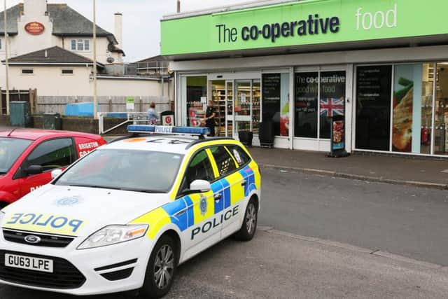 Police at the Co-op in Shoreham. Photo by Eddie Mitchell.