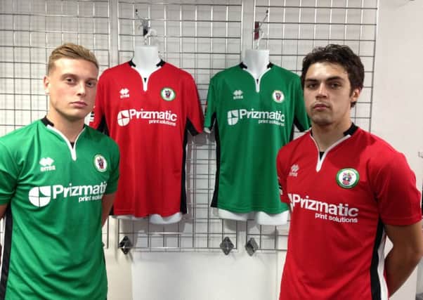 Will Miles and Lee Harding in the new home and away kits
