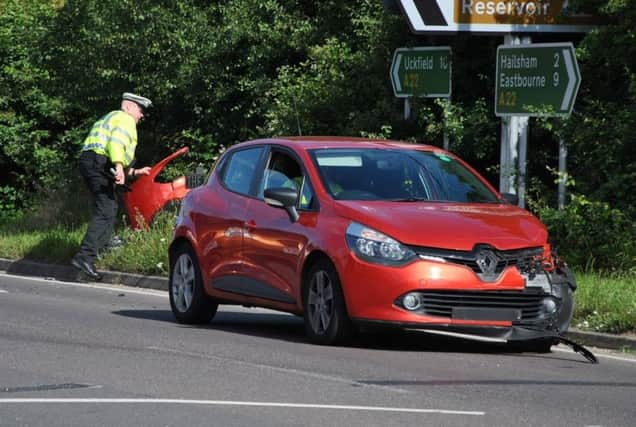 A motorcyclist has suffered a broken leg after a crash on the A22. Photo by Dan Jessup. SUS-160407-122431001