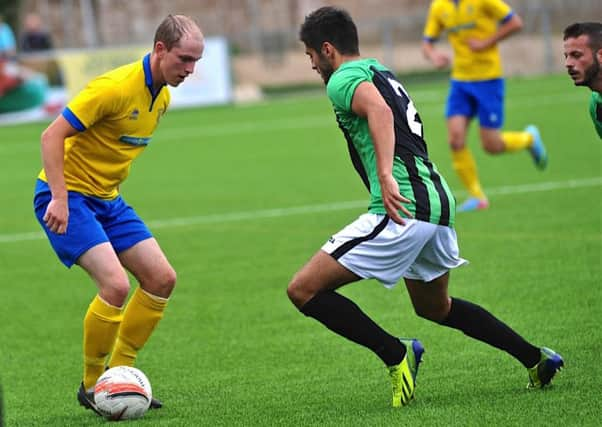 Shaun Charles in action for his new side Lancing on Saturday