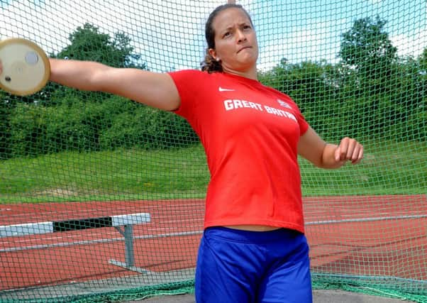 Olympic Discus thrower Jade Lally at Broadbridge Heath Leisure Centre. Pic Steve Robards SR1618851 SUS-161207-140619001