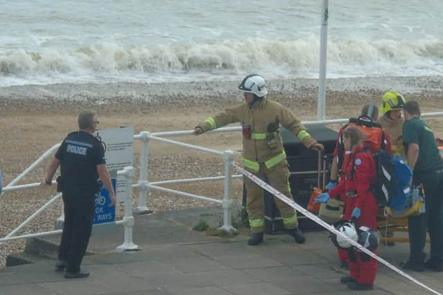 A man is taken to hospital following a chemical spill in a building in Marine Court. Picture by Paul Ashton. SUS-160714-175415001