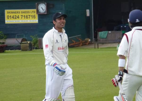 Hastings Priory v Roffey cricket action - Roffey batsman Rohit Jagota SUS-140525-102644002