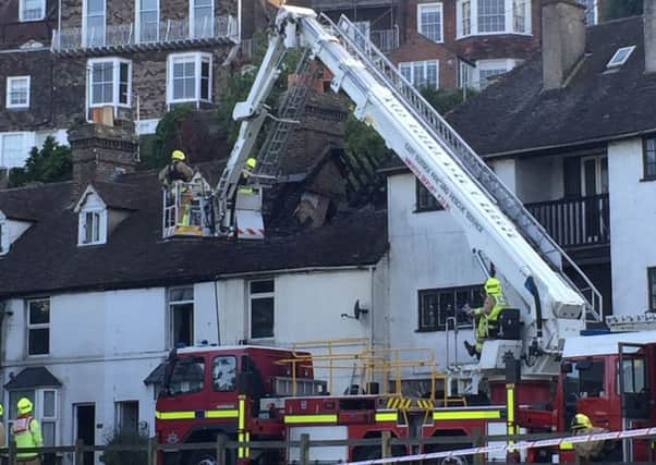 The fire affected three homes on Fishmarket Road. Photo by Tom Milne