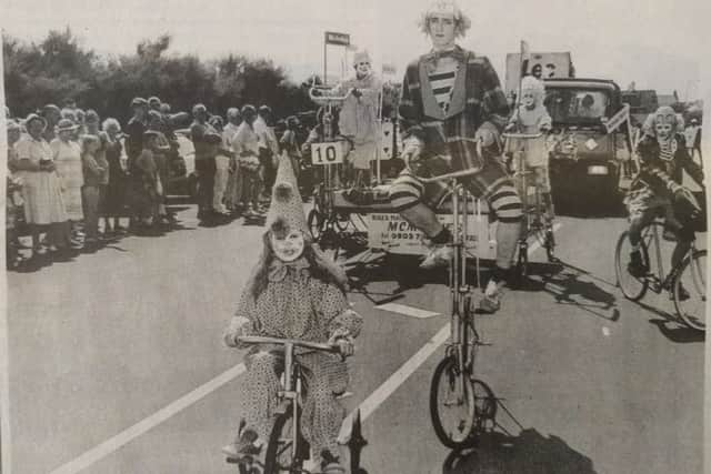 Clowns on parade during the carnival procession