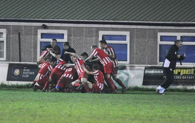 Steyning celebrate a goal last season