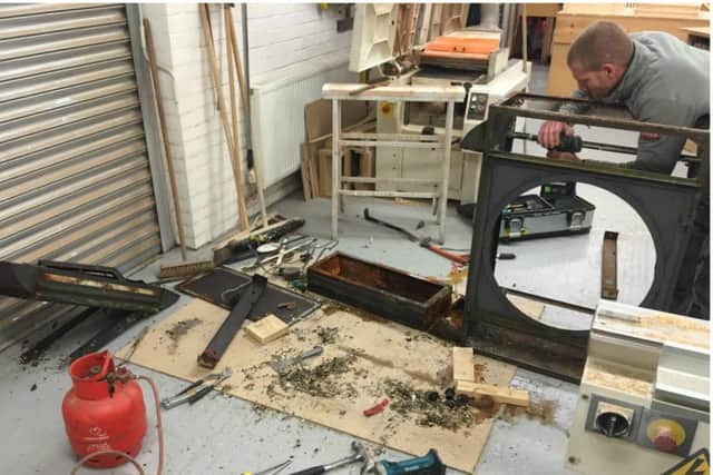 Wakefields clock being restored.