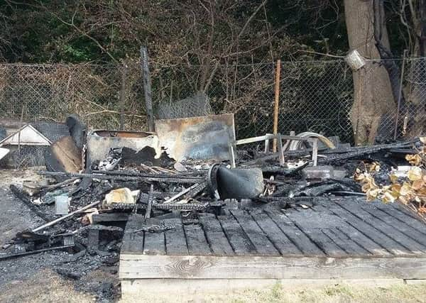 Irina Lazareva's allotment on Vale Road, St Leonards, was destroyed by a fire. Photo by Irina SUS-160208-164657001