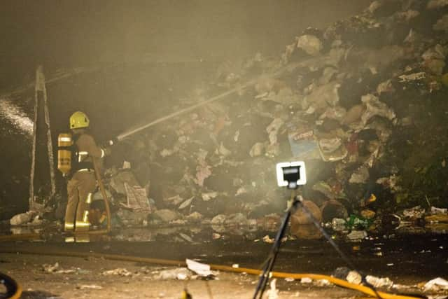 Fire at Burgess Hill recycle centre.