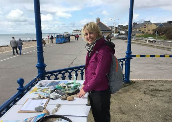 Kimberly Stewart at a beach clean event. Pic: Submitted