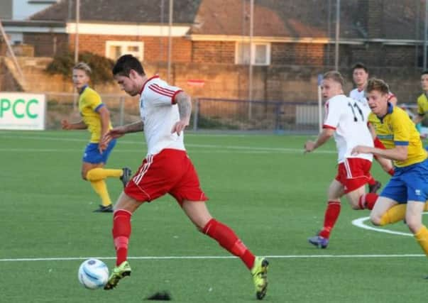 Shaun Findlay netted in Broadbridge Heath's win at Lancing last night. Picture: Gary Chester