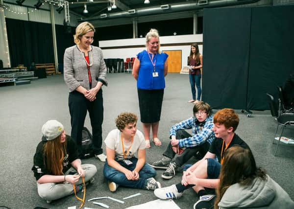 Home secretary and MP Amber Rudd visit to National Citizen Service in Hastings SUS-160817-174549001