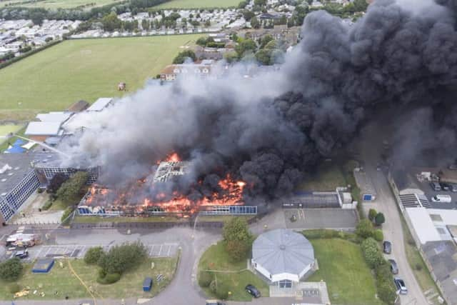 The temporary school will be up and running just 44 working days after the massive fire gutted the school. Picture by Eddie Mitchell