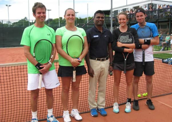 The mixed doubles finalists at Chichester R&FC