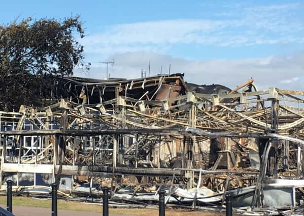 Selsey Academy after the fire.  SUS-160822-143327001