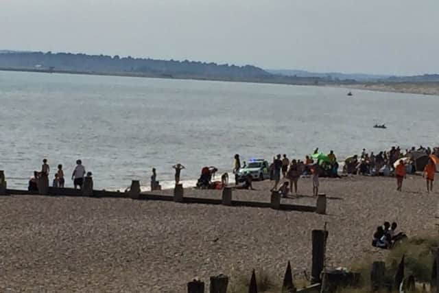 Police patrolling the coast at Camber Sands. Photo by Paul Ford SUS-160824-160259001