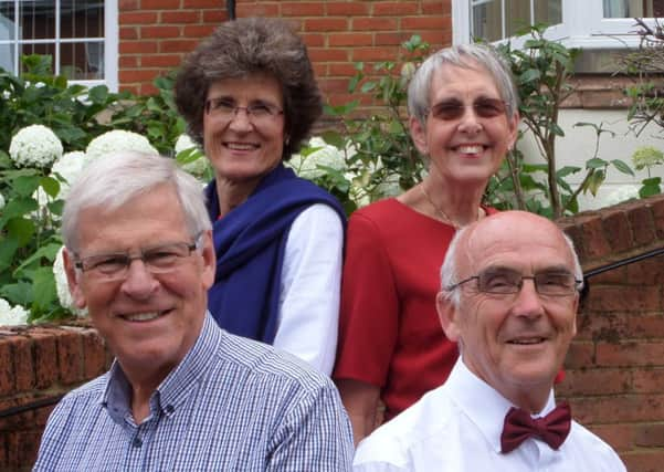 Christs Hospital Choral Society: Patsy and Mike Cade on the left, Joan and Peter on the right