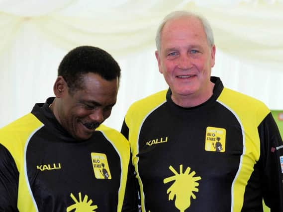 Gordon Greenidge (left) and John Emburey are among the big names due to be heading to The Polegrove tomorrow