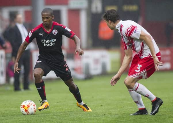 Lewis Young makes a run down the wing during the Sky Bet League 2 match between Stevenage and Crawley Town at The Lamex. September 10th 2016
Jack Beard / Crawley Observer
+44 7967 642437 SUS-161009-171127008