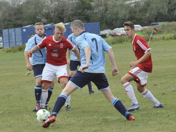 Action from Bexhill Town's 2-0 win at home to Crowhurst on Saturday.