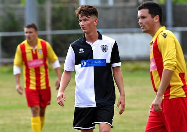 Jack Barnes headed East Preston's second goal in their victory at Oakwood on Saturday. Picture: Stephen Goodger