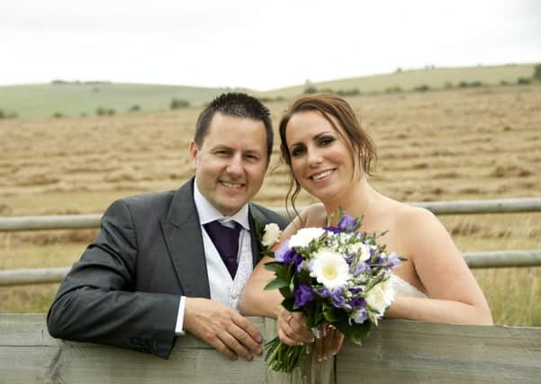 Paul Norris and Kerry Vaughan were married at Long Furlong Barn. Picture: Elmcroft Studios