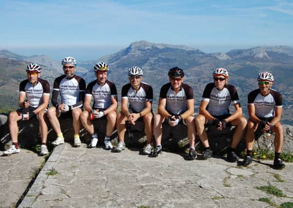 Riders from Team Quest Adventure rode more than 1,000 miles from St Malo in Northern France to Santander in Spain in ten days to raise money for Worthing Scope