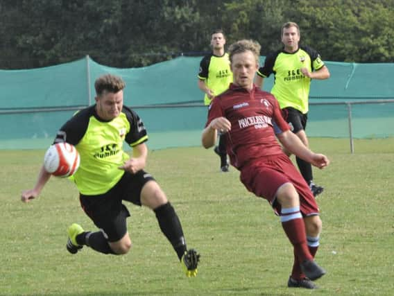 Jamie Crone in action for Little Common against Wick last weekend.