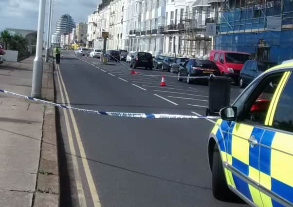 Police close A259 Eversfield Place following medical incident. Photo by Paul Ashton.