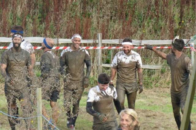 The men completed the course in one hour and 45 minutes