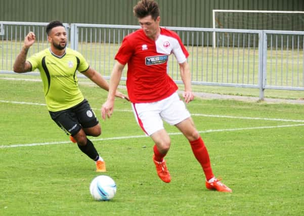 Harry Russell bagged a brace in Arundel's Sussex Senior Cup victory. Picture: Derek Martin