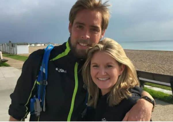 Marathon runner Ben Smith and Michelle Green of Southdown Fitness, pictured earlier this year before his Storrington marathons