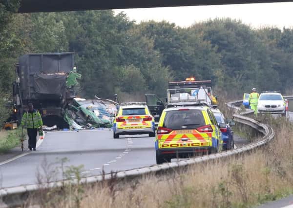 The scene of the A27 collision. Picture: UK News in Pictures