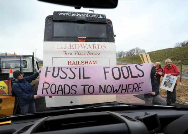 Campaigners protesting ahead of the Bexhill-Hastings Link Road opening