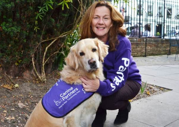 Anne Yendell and meet and greet dog Jenson